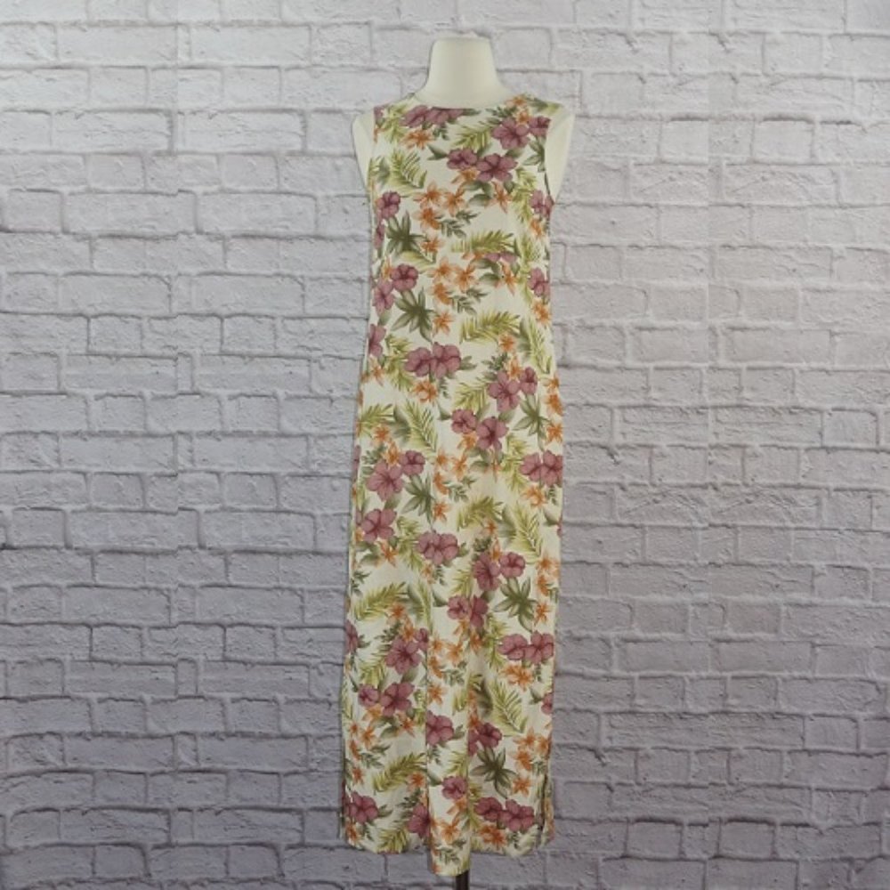Vintage 80s Floral Midi Dress